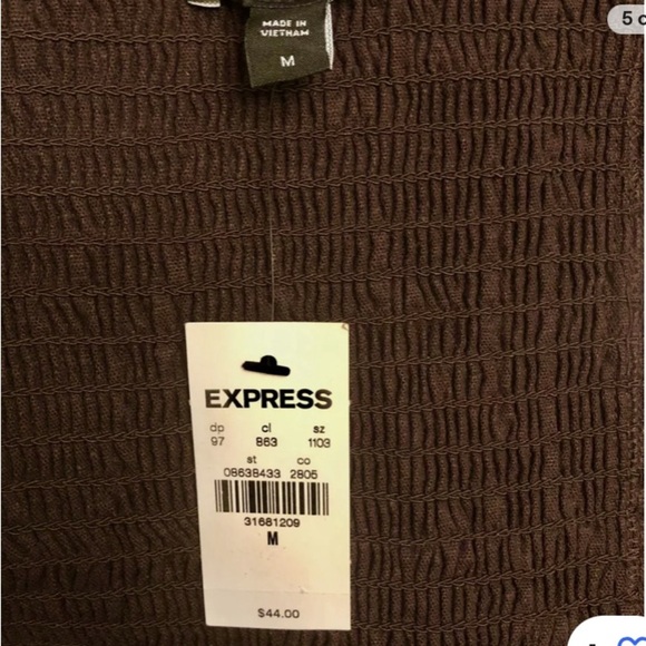 NWT Express WOMEN Linen-Blend Tie Front Bandeau Top - Picture 4 of 5